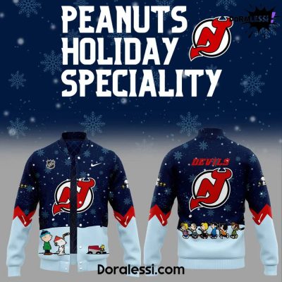 New Jersey Devils Peanuts & Snoopy Night Navy Baseball Jacket