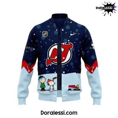 New Jersey Devils Peanuts & Snoopy Night Navy Baseball Jacket