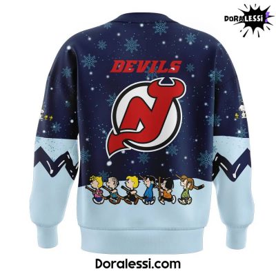 New Jersey Devils Peanuts Snoopy Night Navy Sweatshirt