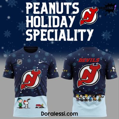 New Jersey Devils Peanuts & Snoopy Night Navy Tshirt