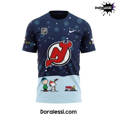 New Jersey Devils Peanuts & Snoopy Night Navy Tshirt