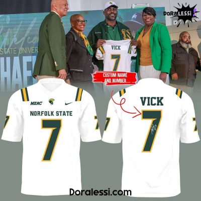 Norfolk State Football Coach Vick’s Signature White Football Jersey