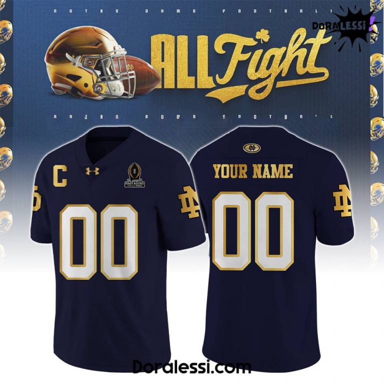 Notre Dame Fighting Irish Playoff 1st Round All Fight Custom Football 