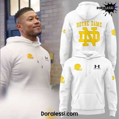 Notre Dame Football X Coach Marcus Freeman White Hoodie