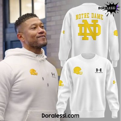 Notre Dame Football X Coach Marcus Freeman White Sweatshirt