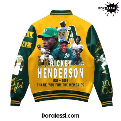 Oakland Athletics MLB Rickey Henderson 24 Baseball Jacket