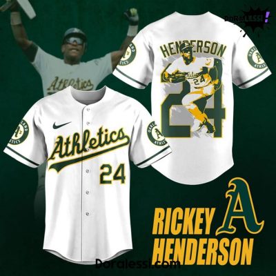 Oakland Athletics MLB Rickey Henderson 24 Baseball Jersey