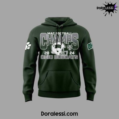 Ohio Bobcats Football MAC Champions 2024 Green Hoodie