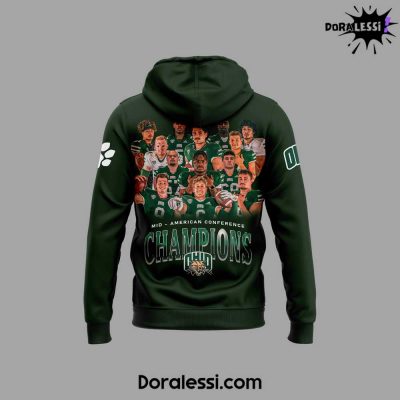 Ohio Bobcats Football MAC Champions 2024 Green Hoodie