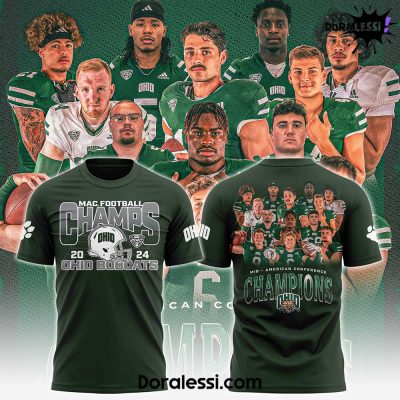 Ohio Bobcats Football MAC Champions 2024 Green Shirt