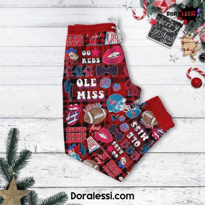 Ole Miss Rebels Merry Christmas Hotty Toddy Pyjama Set