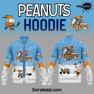 Omaha Lancers Peanuts X Snoopy Blue Baseball Jacket