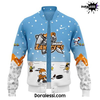 Omaha Lancers Peanuts X Snoopy Blue Baseball Jacket