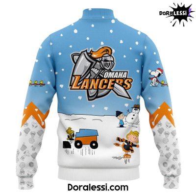 Omaha Lancers Peanuts X Snoopy Blue Baseball Jacket