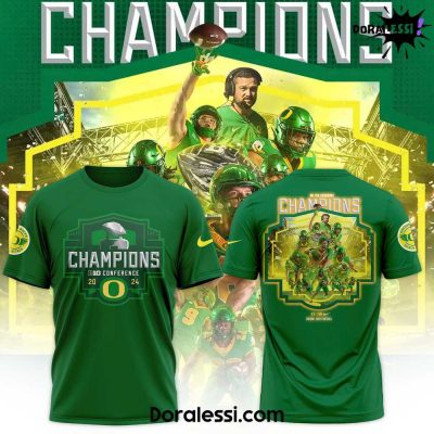 Oregon Ducks 2024 Big Ten Football Conference Champions Undefeated Schedule Tee