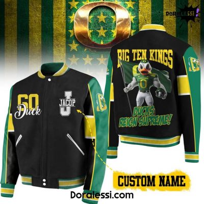 Oregon Ducks Big Ten Kings Ducks Reign Supreme Custom Baseball Jacket