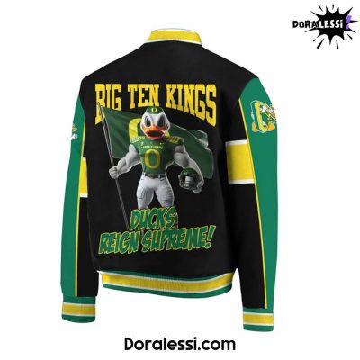 Oregon Ducks Big Ten Kings Ducks Reign Supreme Custom Baseball Jacket