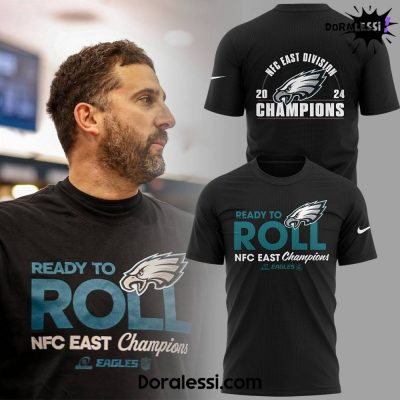 Philadelphia Eagles Coach Nick Sirianni 2024 NFC East Champions Black Tee