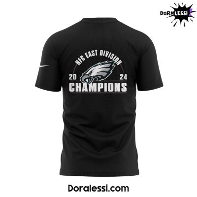 Philadelphia Eagles Coach Nick Sirianni 2024 NFC East Champions Black Tee