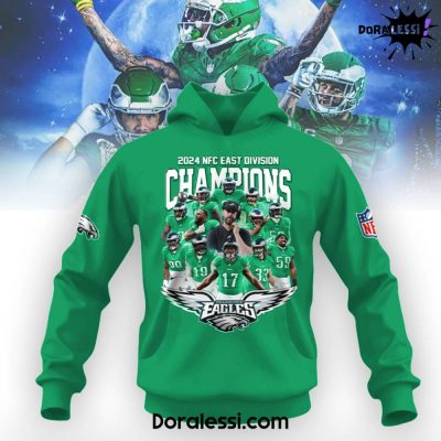 Philadelphia Eagles Line Up 2024 NFC East Champions Green Hoodie