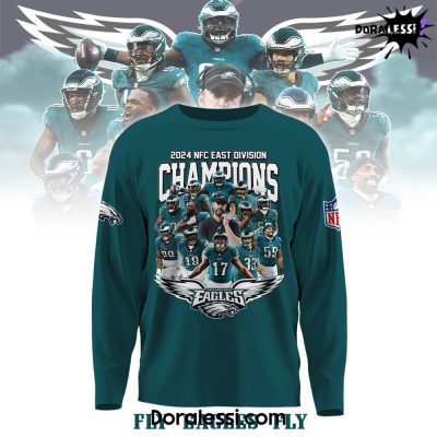 Philadelphia Eagles Line Up 2024 NFC East Champions Green Sweatshirt