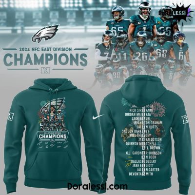 Philadelphia Eagles NFL Limited Autograph NFC EAST Division Champions Green Hoodie