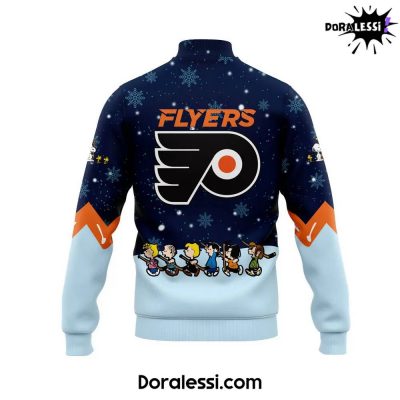 Philadelphia Flyers Peanuts Snoopy Night Navy Baseball Jacket