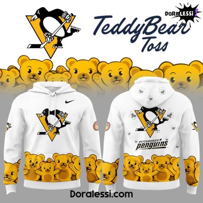 Pittsburgh Penguins Teddy Bear Toss White Hoodie