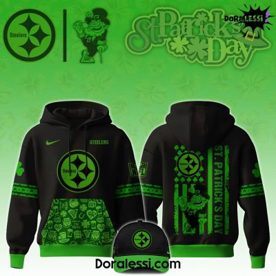 Pittsburgh Steelers NFL x St.Patrick’Day Limited Edition Black Hoodie