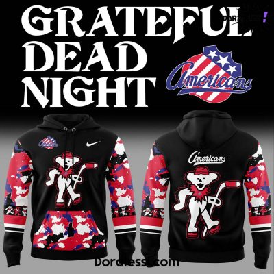 Rochester Americans Grateful Dead Night Black Hoodie