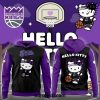 Sacramento Kings 2024 NBA Bruno Mars And Hello Kitty Collab Purple Hoodie