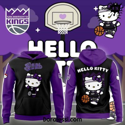 Sacramento Kings 2024 NBA Hello Kitty Premium Limited Hoodie