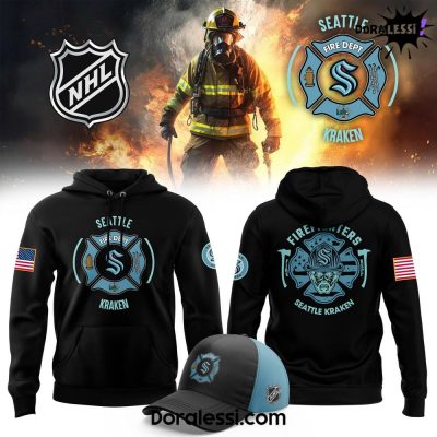 Seattle Kraken NHL 2025 Firefighter Appreciation Night Black Hoodie