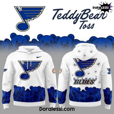 St. Louis Blues Teddy Bear Toss White Hoodie