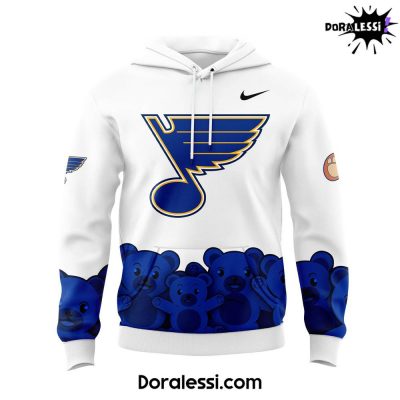 St. Louis Blues Teddy Bear Toss White Hoodie