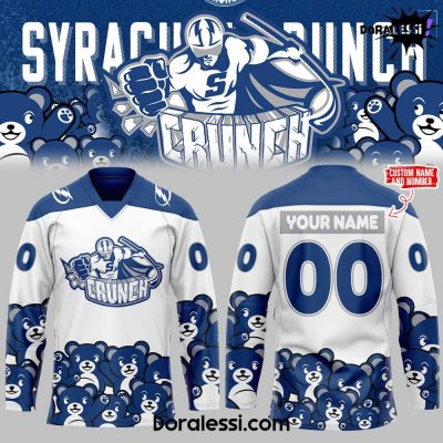 Syracuse Crunch Teddy Bear Toss Personalization White Hockey Jersey