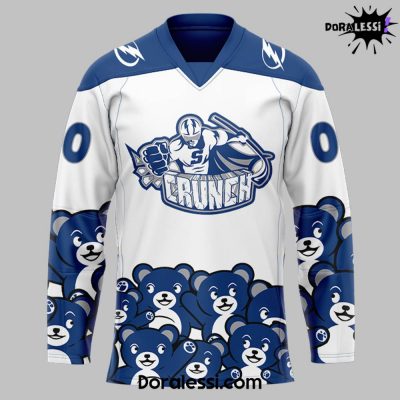 Syracuse Crunch Teddy Bear Toss Personalization White Hockey Jersey