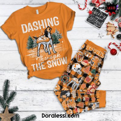 Tennessee Volunteeres Dashing Through The Snow Pyjama Set