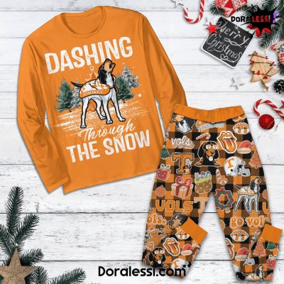 Tennessee Volunteeres Dashing Through The Snow Pyjama Set