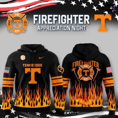 Tennessee Volunteers Football NCAA Firefighter Appreciation Night Black Hoodie