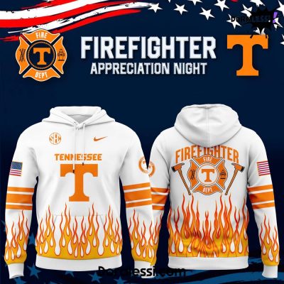 Tennessee Volunteers Football NCAA Firefighter Appreciation Night White Hoodie