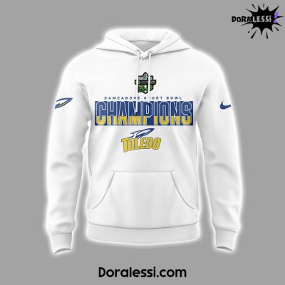 Toledo Rockets Football 2024 GameAbove Sports Bowl Champions White Hoodie