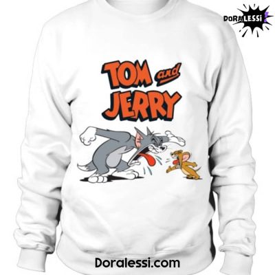 Tom and Jerry Quarreled Limited Editon White Sweatshirt