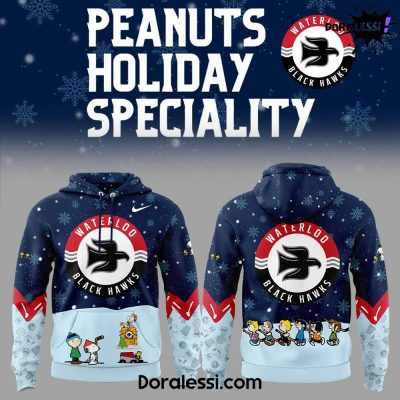 Waterloo Black Hawks Peanuts Holiday Speciality X Snoopy Hoodie