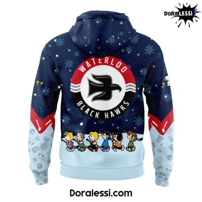 Waterloo Black Hawks Peanuts Holiday Speciality X Snoopy Hoodie