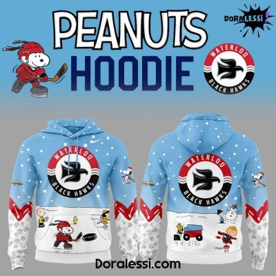 Waterloo Black Hawks Peanuts X Snoopy Blue Hoodie