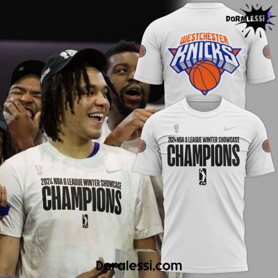 Westchester Knicks 2024 Winter Showcase Champions Premium Limited White Tee