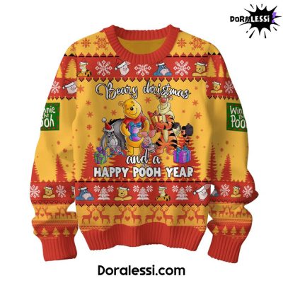 Winnie The Pooh Beary Chrismas And Happy Pooh Year