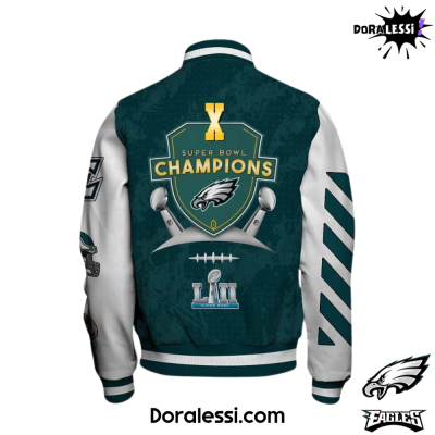 philadelphia eagles liv super bowl champions custom baseball jacket 3