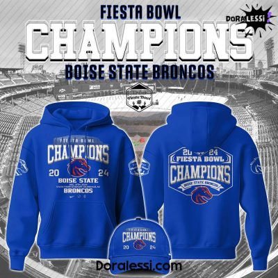 Boise State Broncos NCAA Vrbo Fiesta Bowl Champions Blue Hoodie